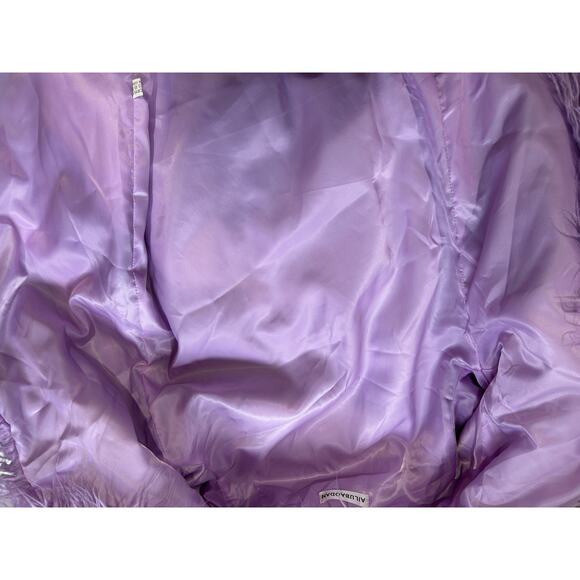 Mongolian Sheepskin Faux Fur Coat Jacket Lilac Lavender Purple Size S/Medium - Picture 9 of 11